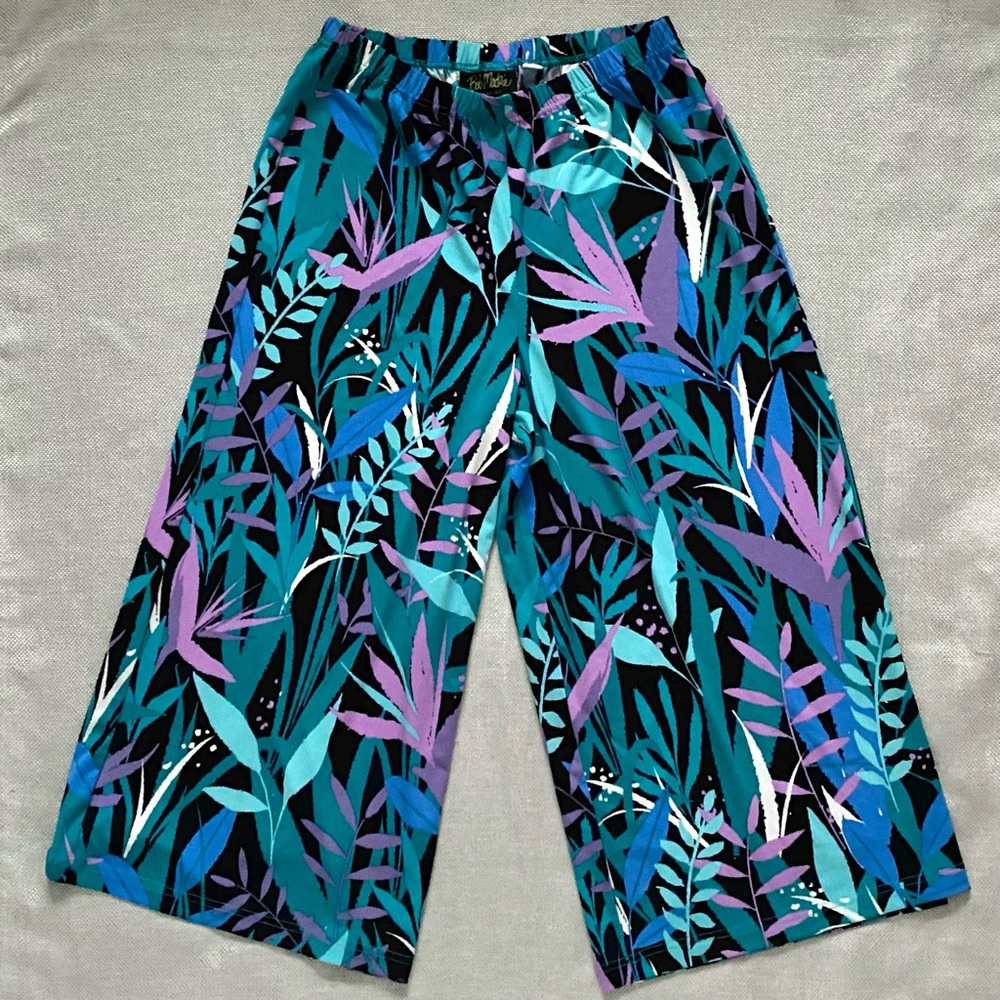 BOB MACKIE PATTERNED WIDE LEG MIDI PANTS